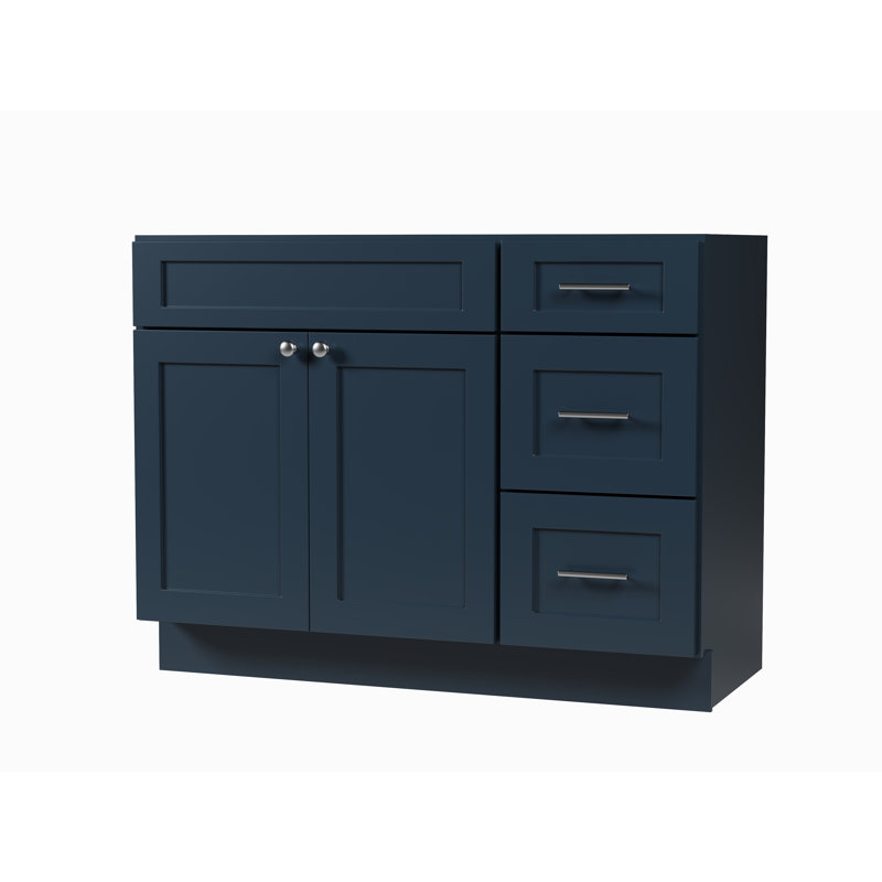 Disar 45'' Single Bathroom Vanity With Drawer Right Base Only, Blue