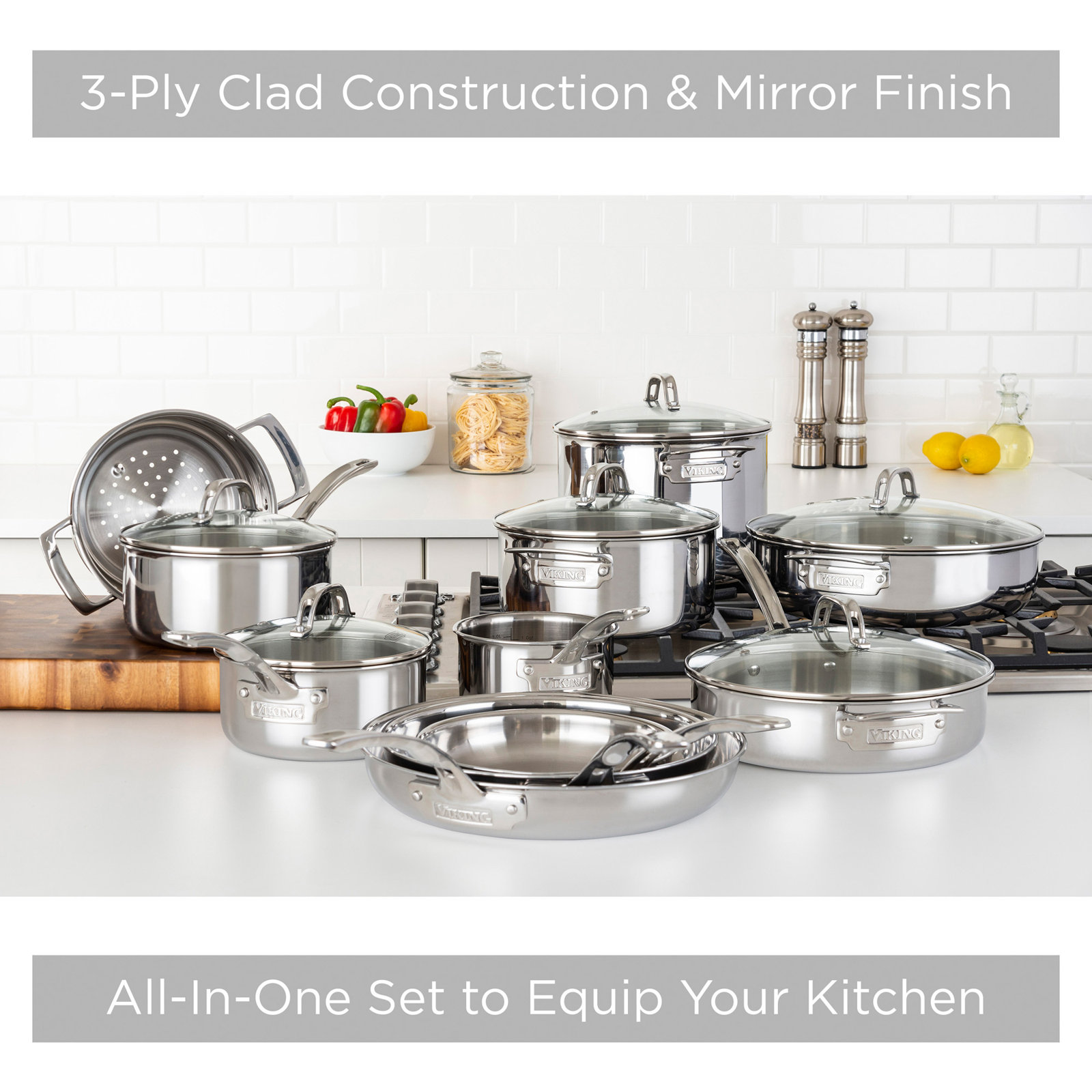 Viking 3-Ply 17-Piece Cookware Set
