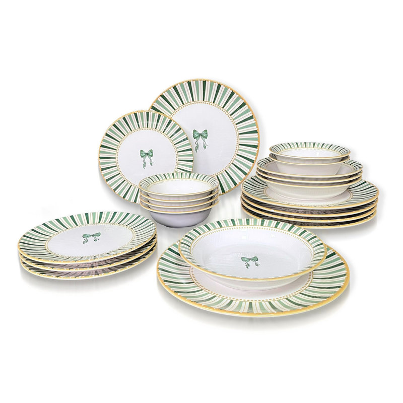 Dinner Set, Yellow/Green