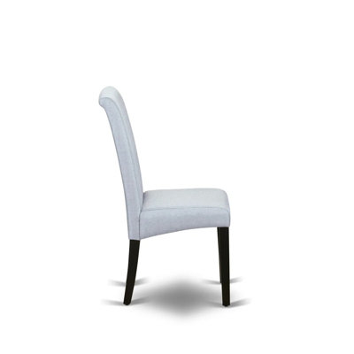 Ensemble de salle à manger 11 pièces comprenant une table rectangulaire avec rallonge amovible et 10 chaises rembourrées en lin gris, 107 x 234 cm, style jacobéen