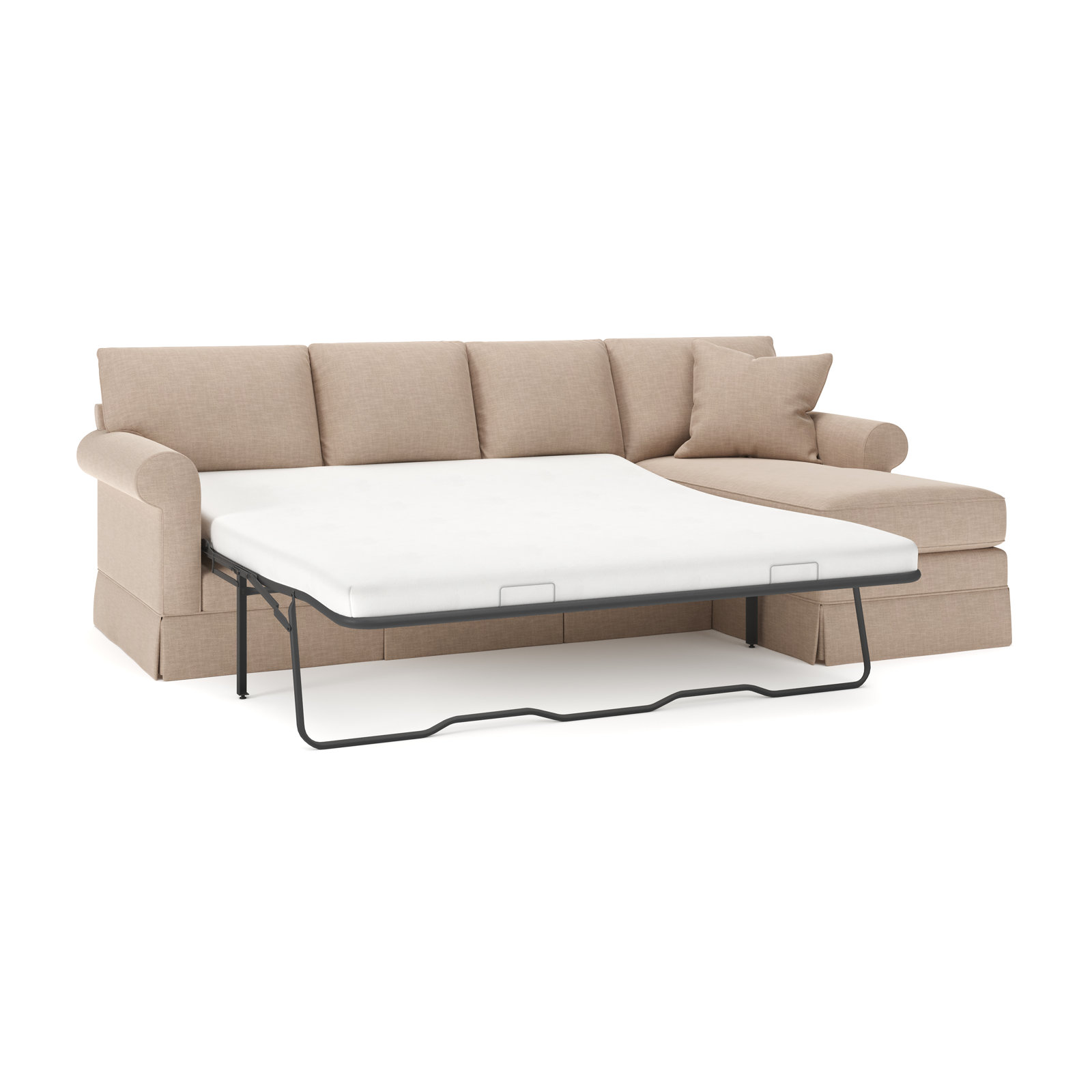 Friedman Sleeper Sectional with Chaise, Right Hand Facing, Conversation Linen Basketweave