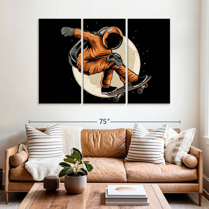 Space Skateboarding, 42" H x 65" W