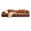 Canapé modulaire 94,49 po brun 100% polyester-129698964