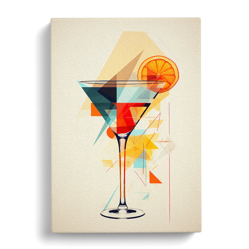 Cocktail Geometric - No Frame Print, 76cm H x 50cm W x 3cm D