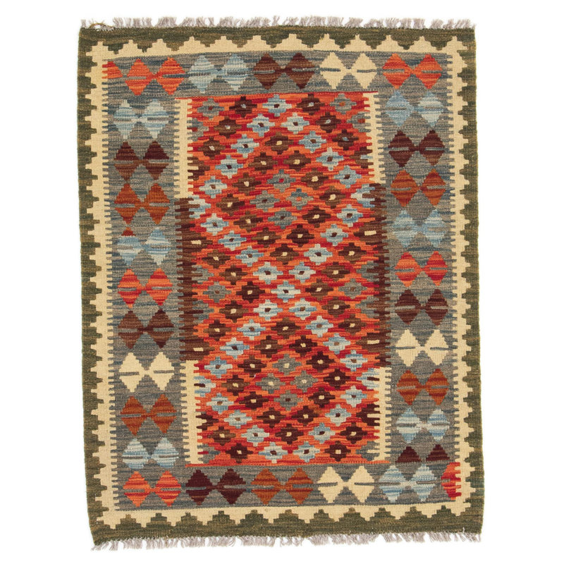 Geometric Wool Hand Woven 92cm X 119cm Area Rug