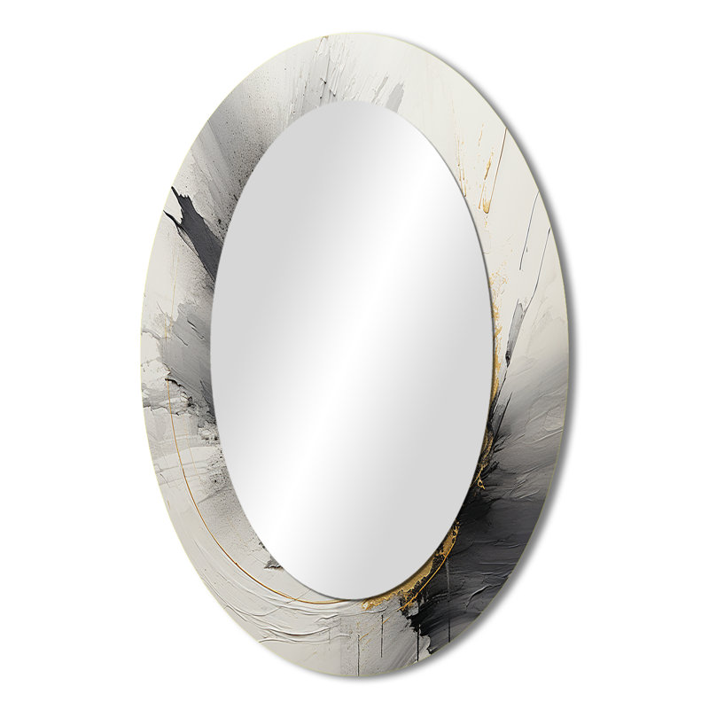 Infinite Motion III - Miroir mural ovale moderne, 36 po x 24 po