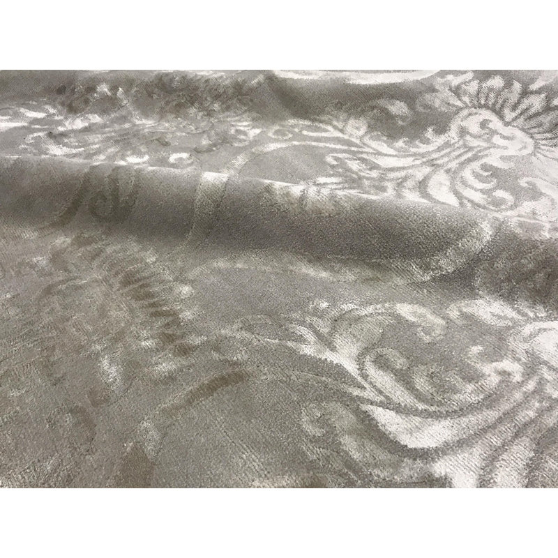 Hand-Knotted High-Quality Silver Area Rug