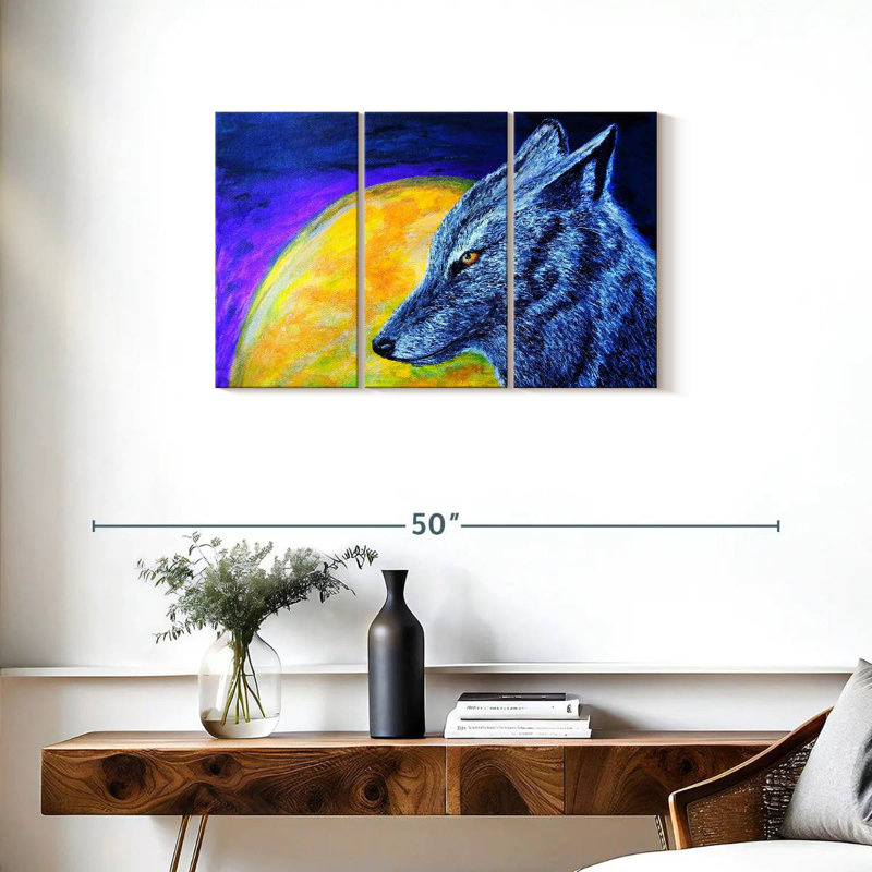 Brampt Blue Coyote, 20" H x 33" W