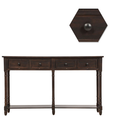 58.02" Console Table, Minimalist Entryway Table with 2 Drawers, Sofa Table with Bottom Shelf for Living Room, Hallway