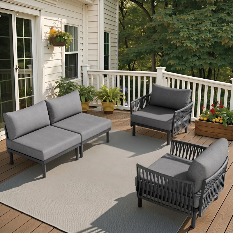 Outdoor Patio Sectional Sofa Set , Gray