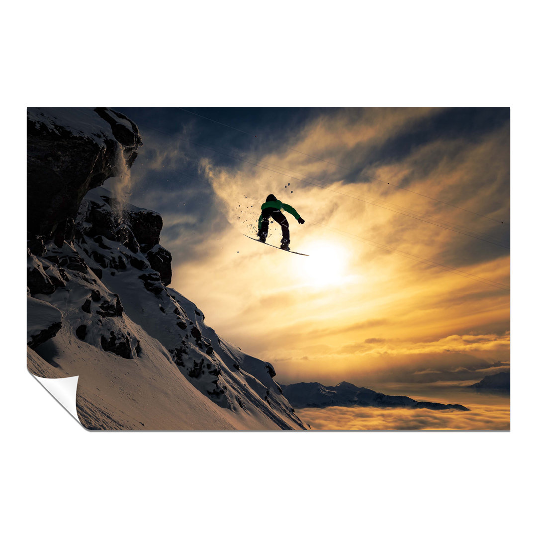 Panther Print Fine Art Prints Sunset Freestyle Jump Snow Boarding Artistic Unframed Poster, Pictures For Home Walls, Bedroom, Living Room & Bathroom D