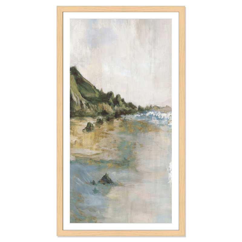 Impression «Tide’s Edge» par Casa Fine Arts, H 59 po x l 33 po x P 1,25 po, Reproduction encadrée avec passe-partout, Naturel