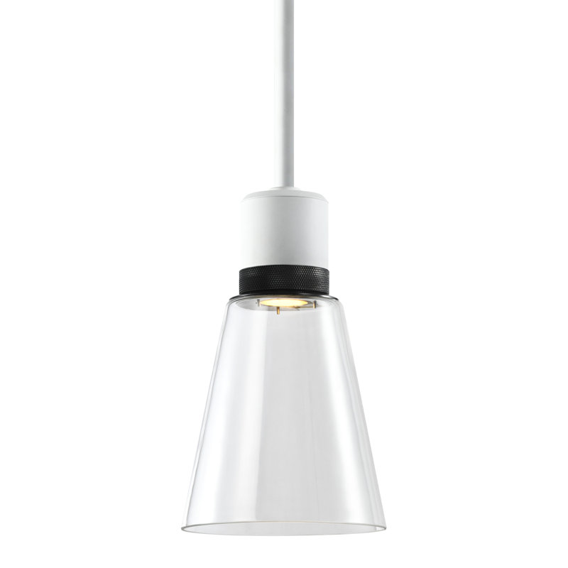 Luminaire suspendu 7 "à DEL 3CCT, Blanc mat / noir brossé satiné