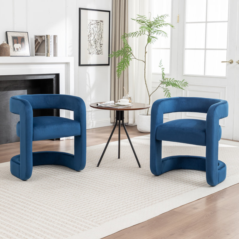 Kirsi Velvet Dining Chair（Set of 2）, Navy