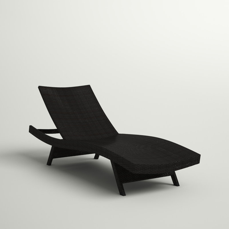 Chaise longue inclinable en osier Blaise, Brun-multicolore