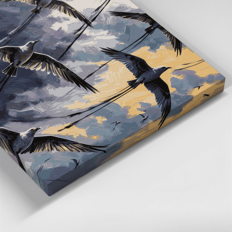 «Birds Mississippi Kite Grey», art mural sur toile, H 16 po x l 16 po