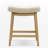 Extra Wide 19.7" Seat Counter Height Stool Modern Upholstered Wood Beige Saddle Barstools-618578253