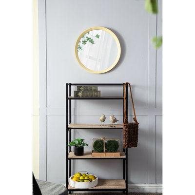 Miroir mural crème avec cadre en bois de manguier - 19,8 x 19,8 x 1,3 solide transformer votre décor de chambre à coucher