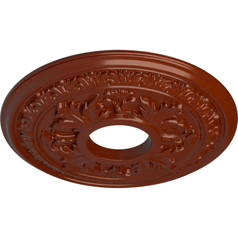 Endurathane Baltimore Ceiling Medallion, 15 3/8"OD x 4 1/4"ID x 1 1/2"P (Fits Canopies up to 5 1/2"), Hand-Painted Firebrick Finish
