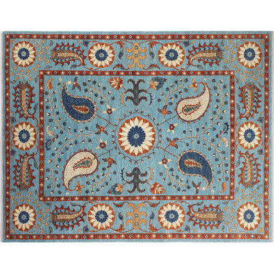 Abbotsford One-of-a-Kind 9' X 12' Wool Area Rug in Light Blue