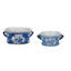 Ensemble de 2 pots à fleurs en porcelaine, blanc et bleu, 20, 14 pouces