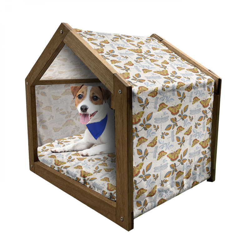 Niche pour chien en bois brun, H 22,44 po x l 23,62 po x P 17,72 po