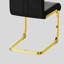 Lot de 2 chaises de salle à manger modernes en similicuir PU - Dossier haut, pieds en métal doré plaqué, pour cuisine, chambre, salon - Noir - 2