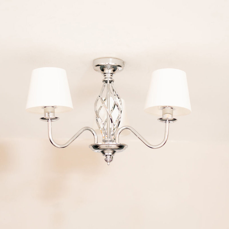 Prudenville LED Semi Flush Mount, Chrome, 33cm x 50cm x 43cm