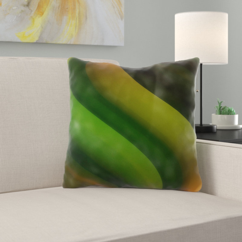 Housse et insert de coussin d'extérieur carré abstrait Gwendolen, Microsuède, Intérieur