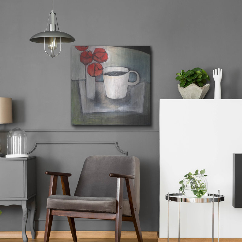 «Coffee And Roses» par Tim Nyberg, art mural en métal, H 24 po x l 24 po