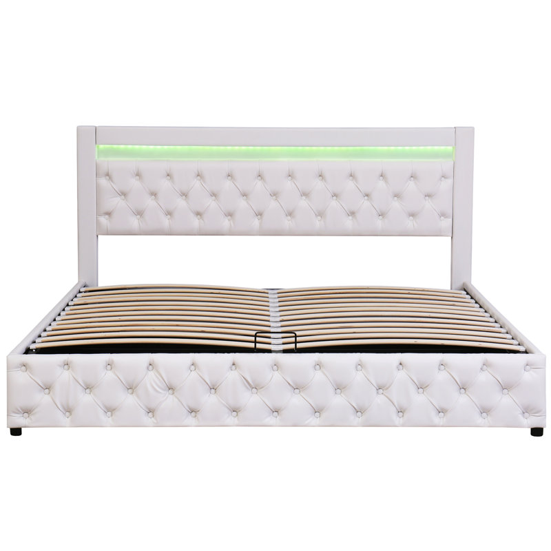 Boyertown Upholstered Ottoman Storage Bed, Black, Double (4'6)