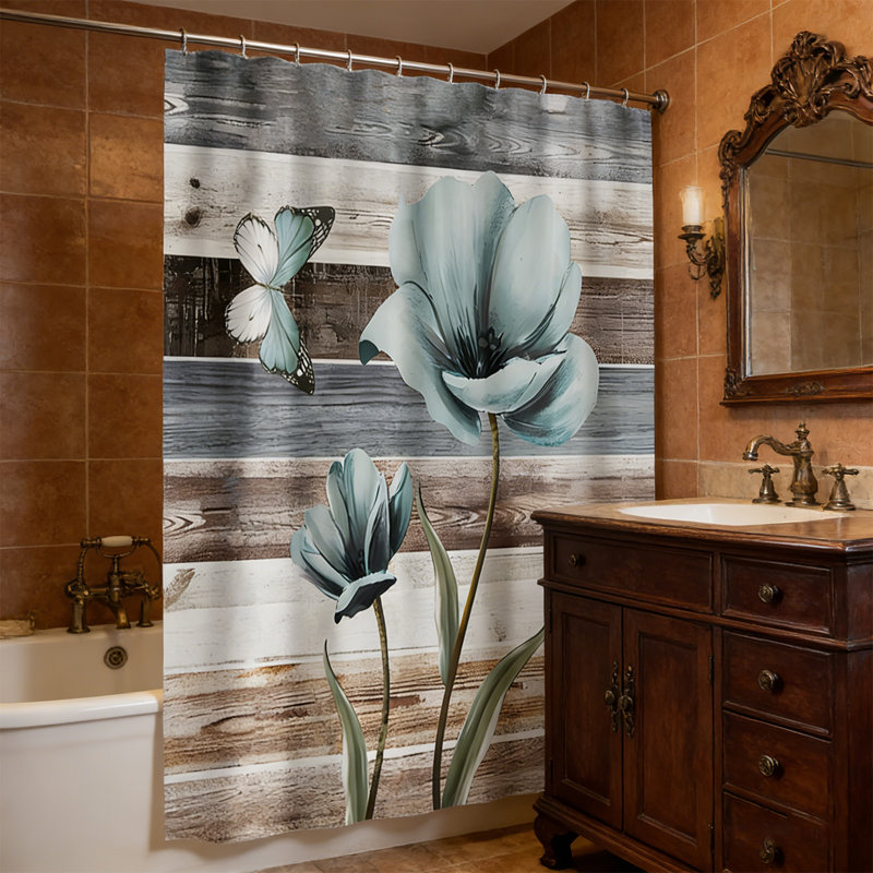 Ensemble de rideau de douche Floral