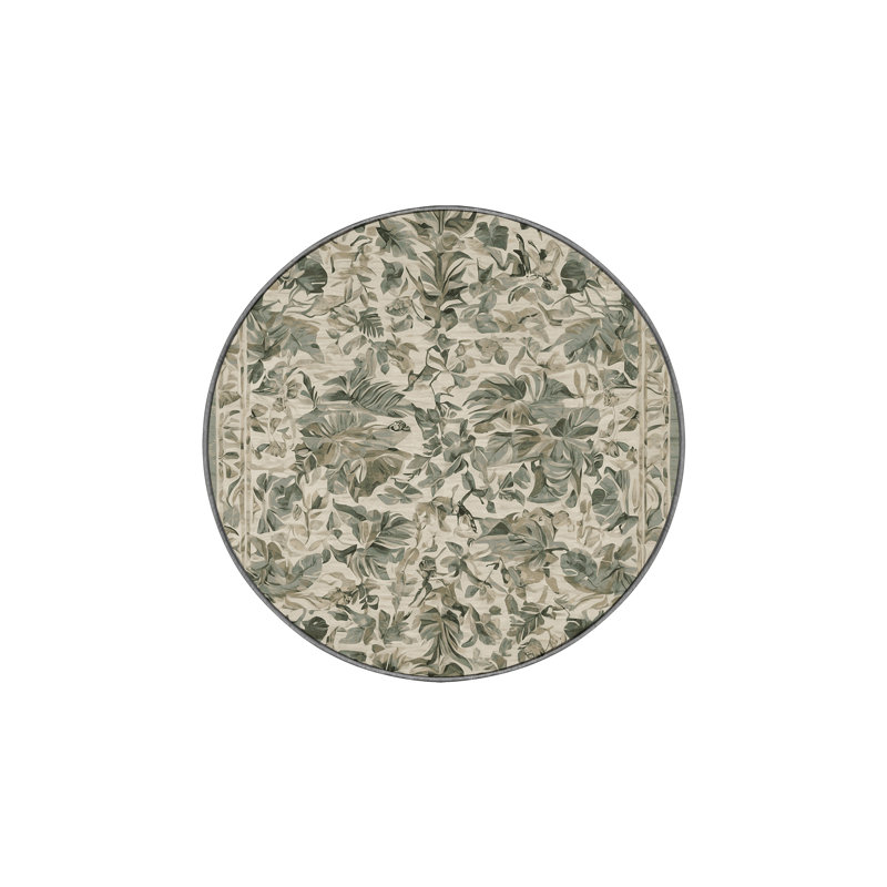 Tapis brun soyeux et moelleux, Rond 4 pi