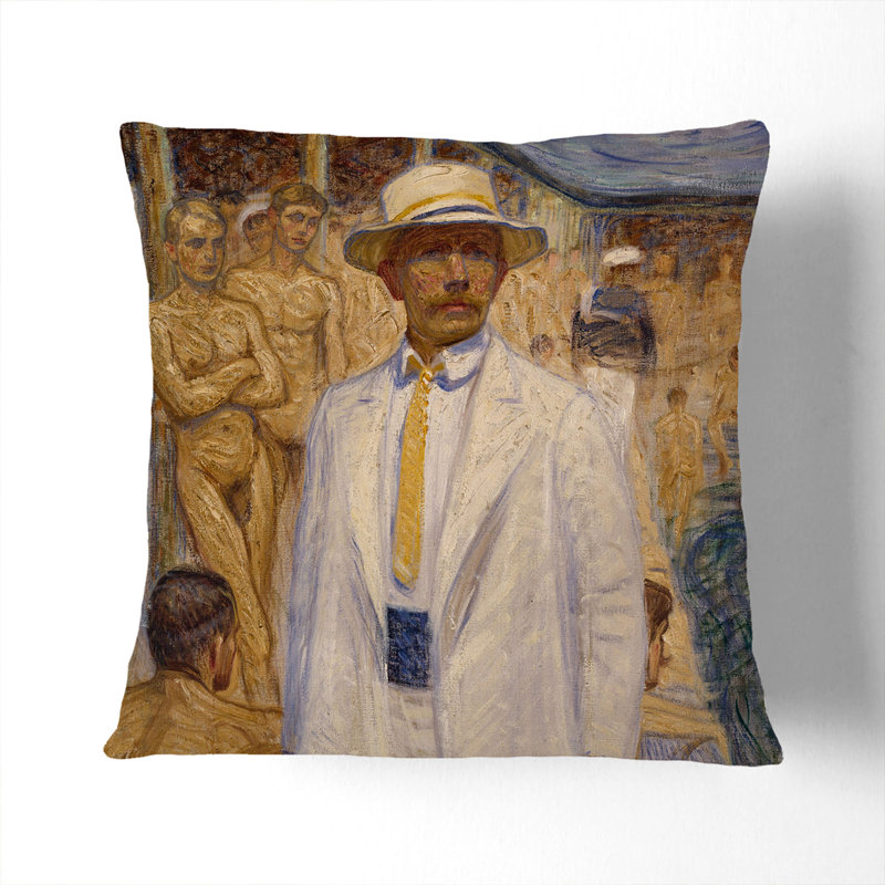 Self-Portrait Scatter Cushion with Filling, 40cm H x 40cm W x 15cm D, White