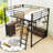 Loft Bed With Desk, LED Light, Storage Shelves, And Charge Station-1383466965