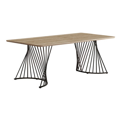Zulfa Rectangular Dining Table in Natural and Black