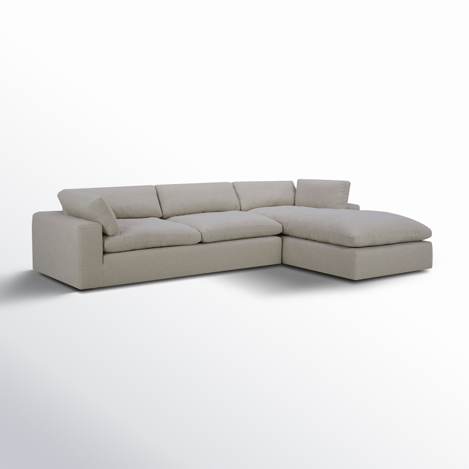 Asher Sofa and Chaise, Effie Linen Performance Linen, Right Hand Facing