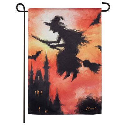 Drapeau de jardin 2 côtés en polyester 10 x 6 côtés halloween