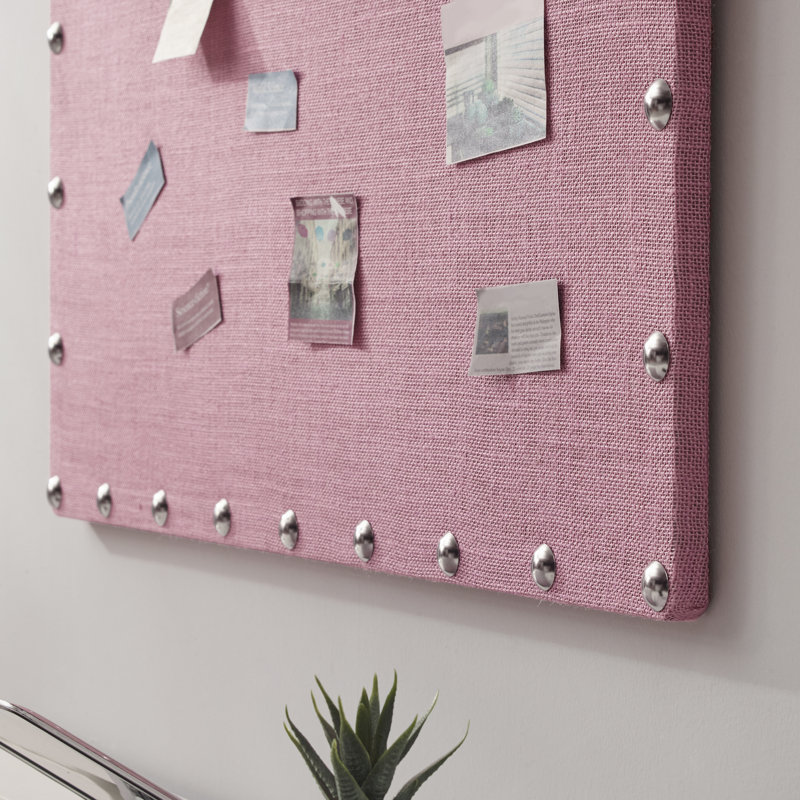 Babillard magnétique en toile de jute Magness, Rose