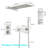 Rainfall Shower System With Hand Shower And Concealed Pressure Balance Valve-113407222