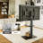 Abbing Square Universal Swivel Floor TV Stand TV Mount with Glass Base for 32 to 65 Inch Screens, Height Adjustment and Holds up to 88Lbs