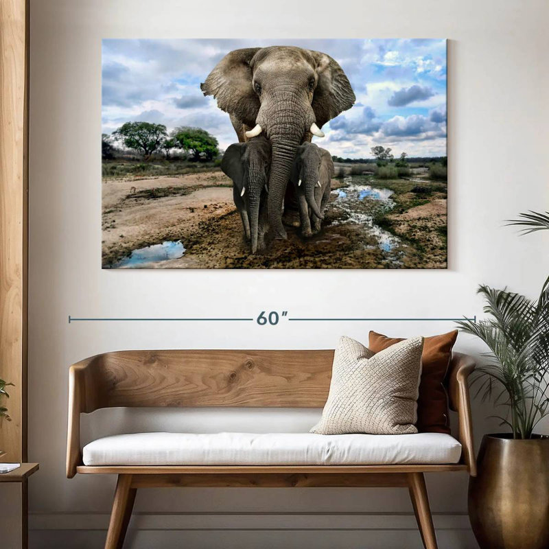 Bramp Safari Elephants, H 34 po x l 51 po