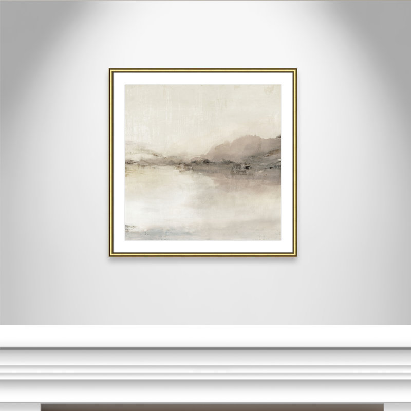 «Blush Horizon II» par Isabelle Z, L 33,25 po x H 33,25 po, Imprimé mat, Or classique
