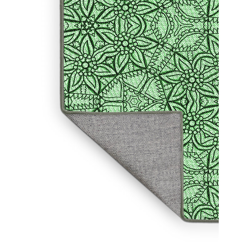 Tapis vert tissé à la machine, Rectangle 6 pi x 9 pi