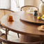 Ensemble de table ronde en bois massif de style nordique