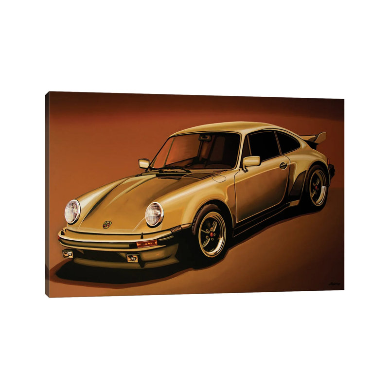 Porsche 911 Turbo 1976 by Paul Meijering - Print on Canvas, Wrapped Canvas, 20.32 cm H x 30.48 cm W