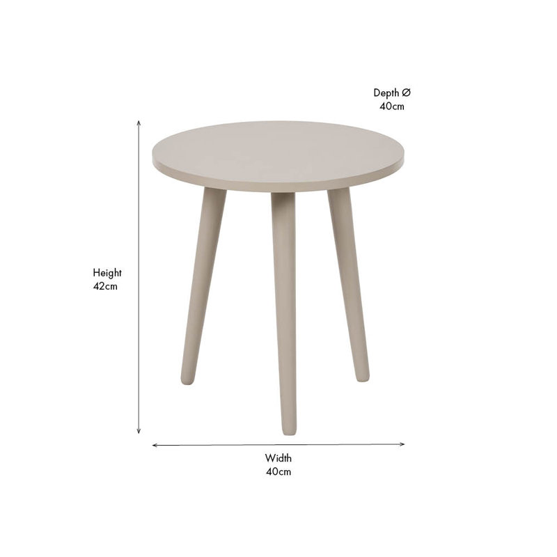 Naugatuck Solid Wood End Table, Beige