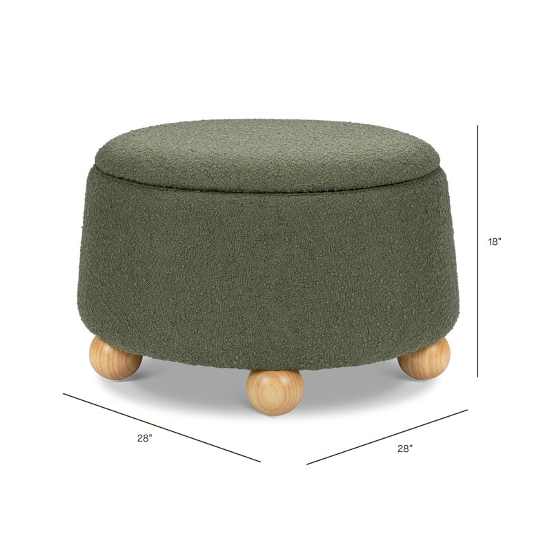 Tuffet Ottoman, Olive Boucle