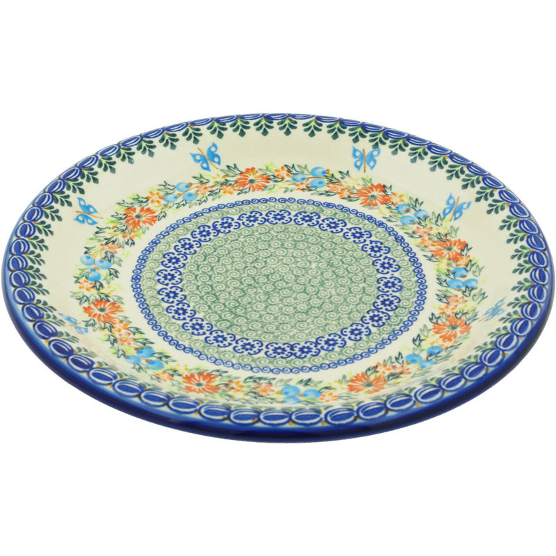 Assiette décorative en céramique Lernig, H 1,06 po x l 10,24 po x P 10,24 po