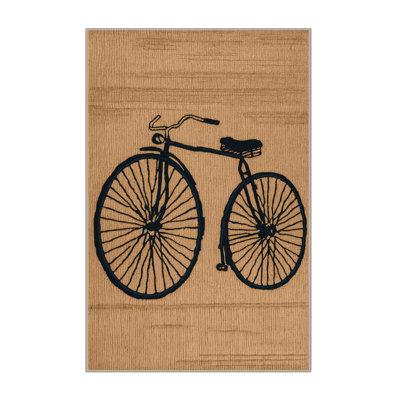 Machine Washable Transportation Brown Area Rug